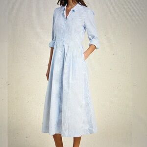 Birds of Paradis by Trovata Emmelie dress  Blue Coastal Stripe MIDI size M